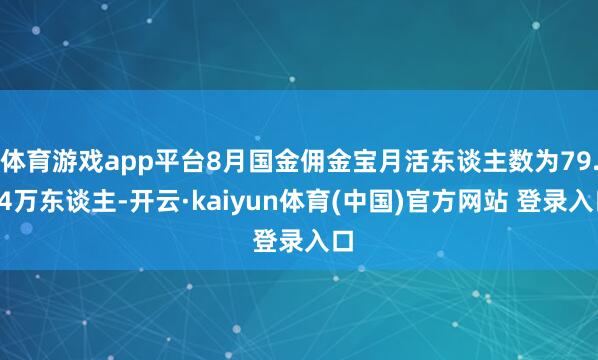 体育游戏app平台8月国金佣金宝月活东谈主数为79.24万东谈主-开云·kaiyun体育(中国)官方网站 登录入口